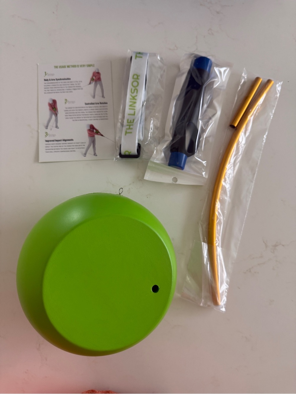 Golf Training Ball with Rope and Grip Trainer for Swing Practice - Picture 7 of 9
